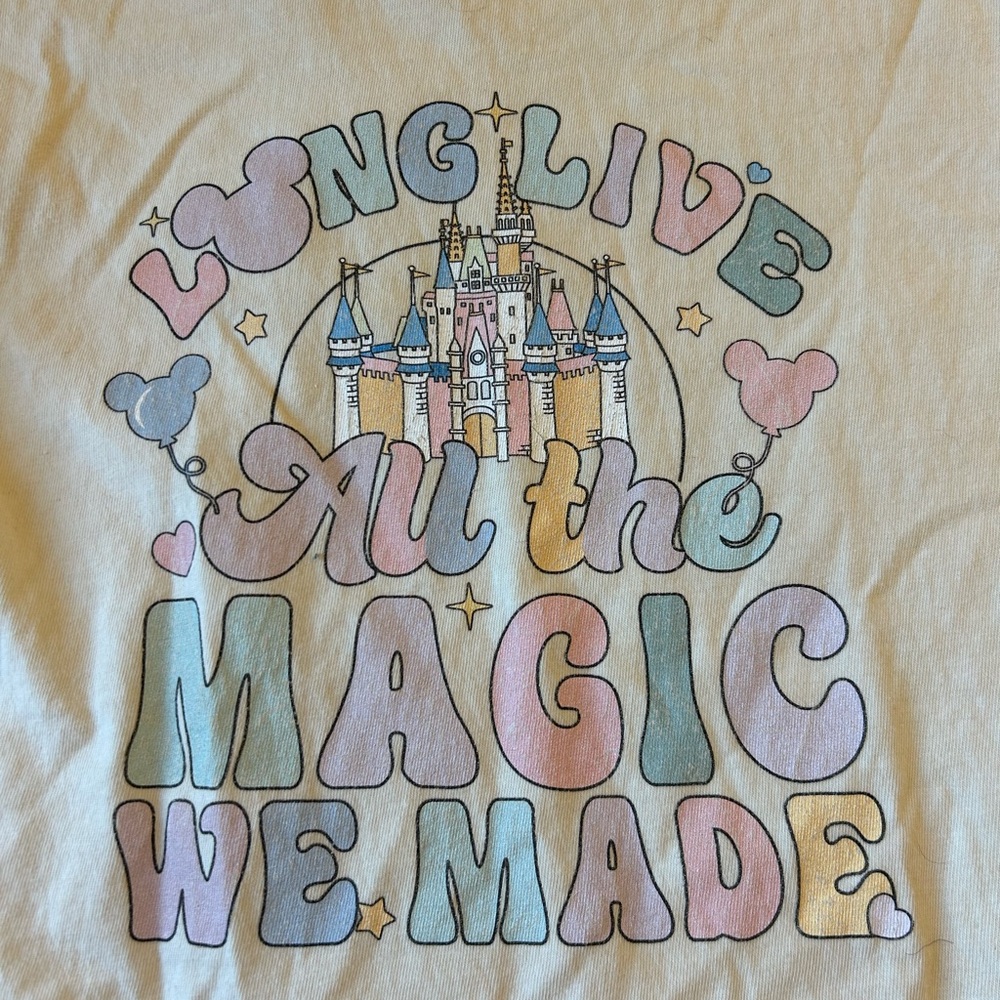 Disney/Taylor Swift “LONG LIVE” Pastel Graphic Tee with Castle Design